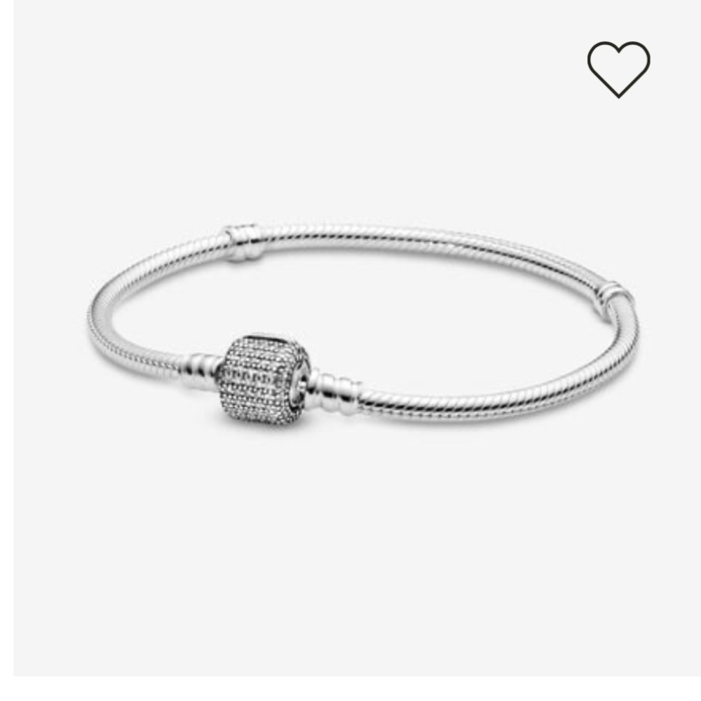 Pandora Moments Sparkling Pavé Clasp Snake Chain Bracelet